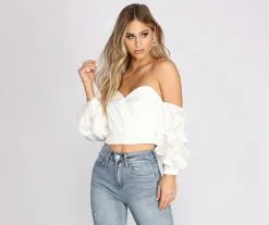 Windsor. Sweet Like Me Puff Sleeve Crop Top