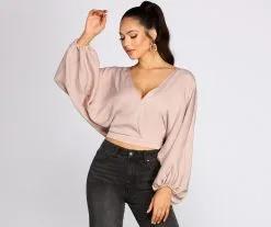 Windsor. Go With The Flow Surplice Crop Top