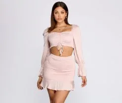 Windsor. Met Your Match Smocked Crop Top