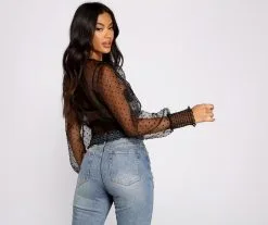 Windsor. Chic And Sheer Puff Sleeve Top 12 Windsor. Chic And Sheer Puff Sleeve Top -Formal Dresses Online Shop 06003 0907 2 1