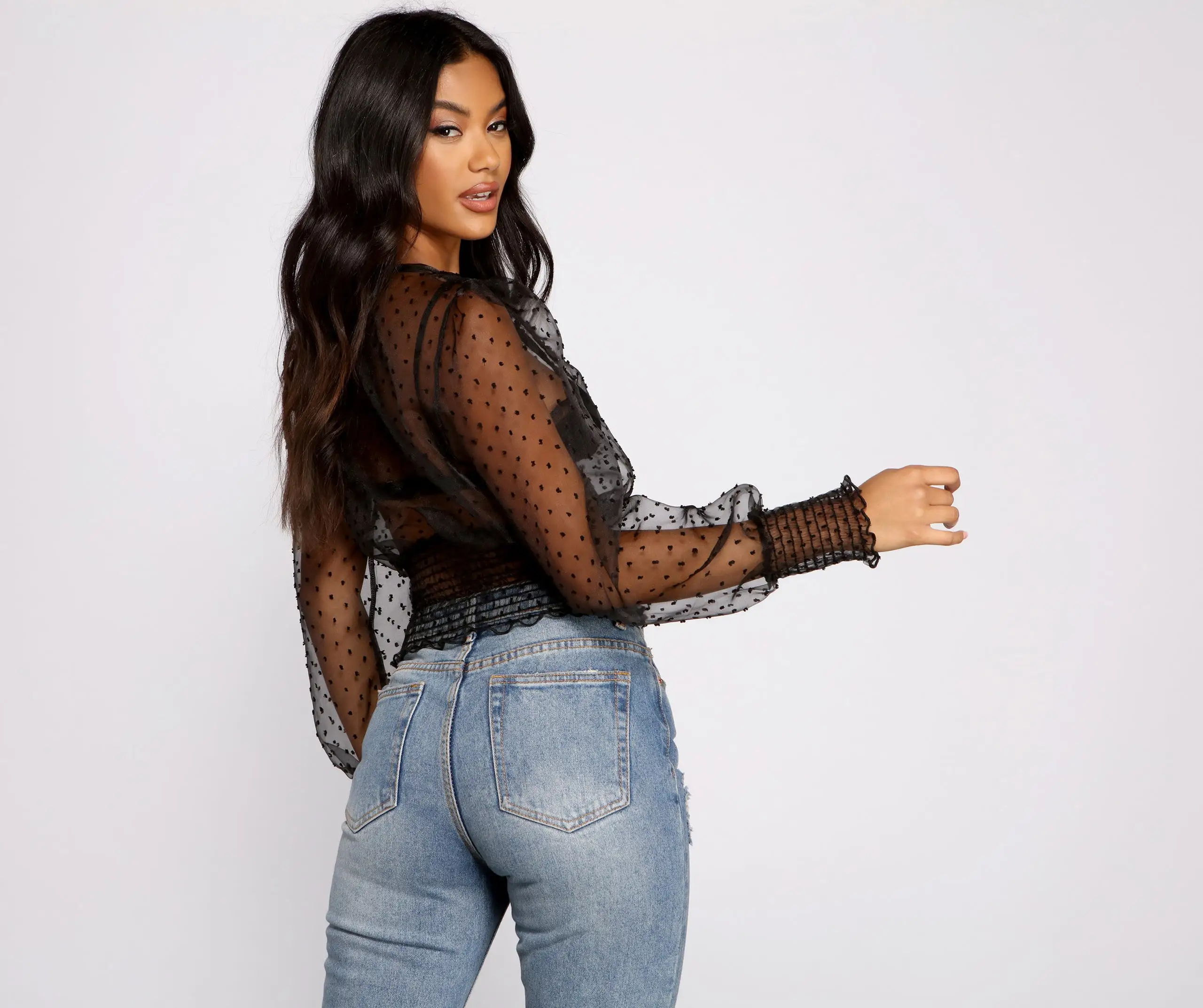 Windsor. Chic And Sheer Puff Sleeve Top 5 Windsor. Chic And Sheer Puff Sleeve Top - Image 3