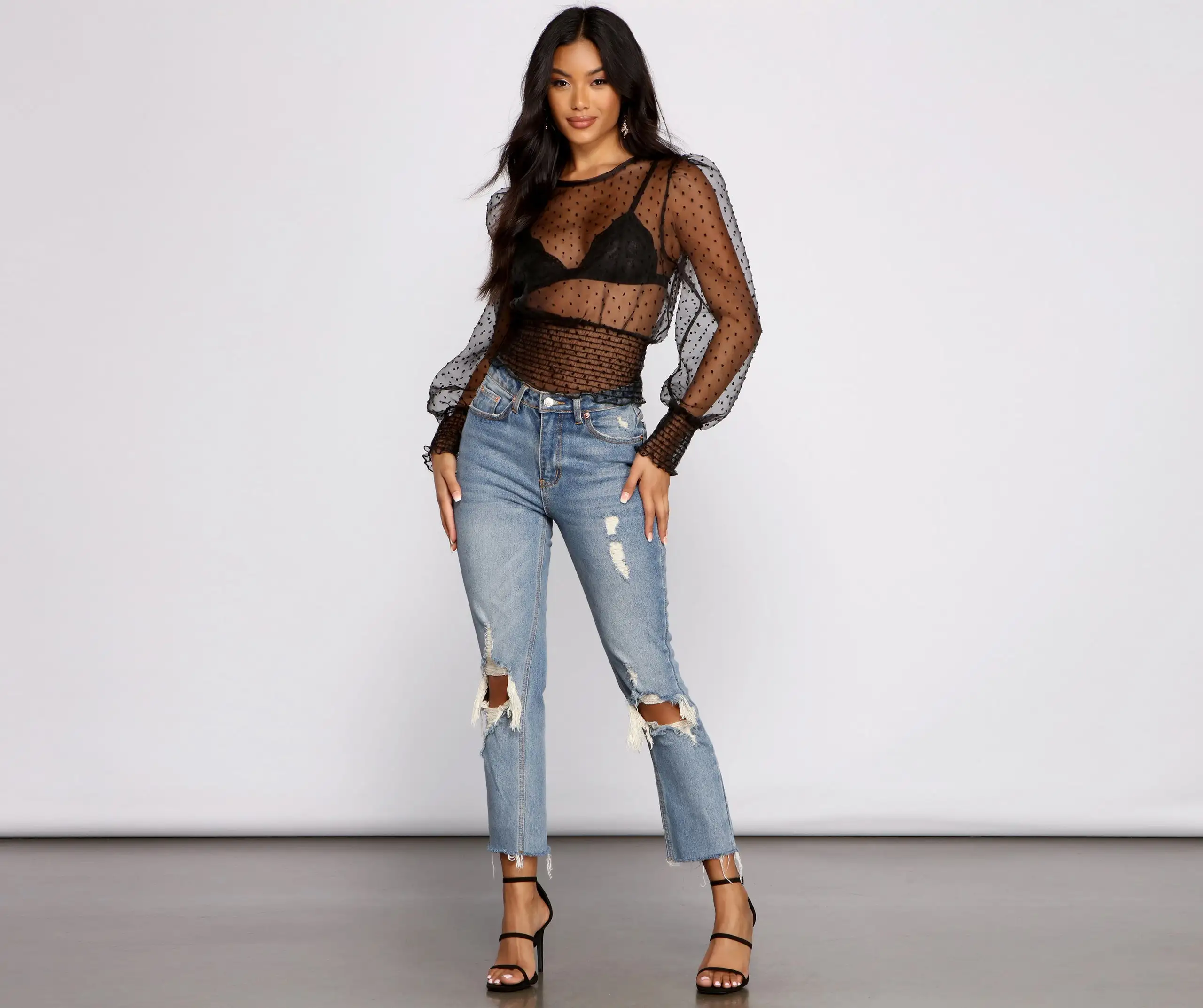 Windsor. Chic And Sheer Puff Sleeve Top 6 Windsor. Chic And Sheer Puff Sleeve Top - Image 4