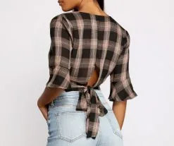 Windsor. Pretty In Plaid Crop Top -Formal Dresses Online Shop 06003 1037 3
