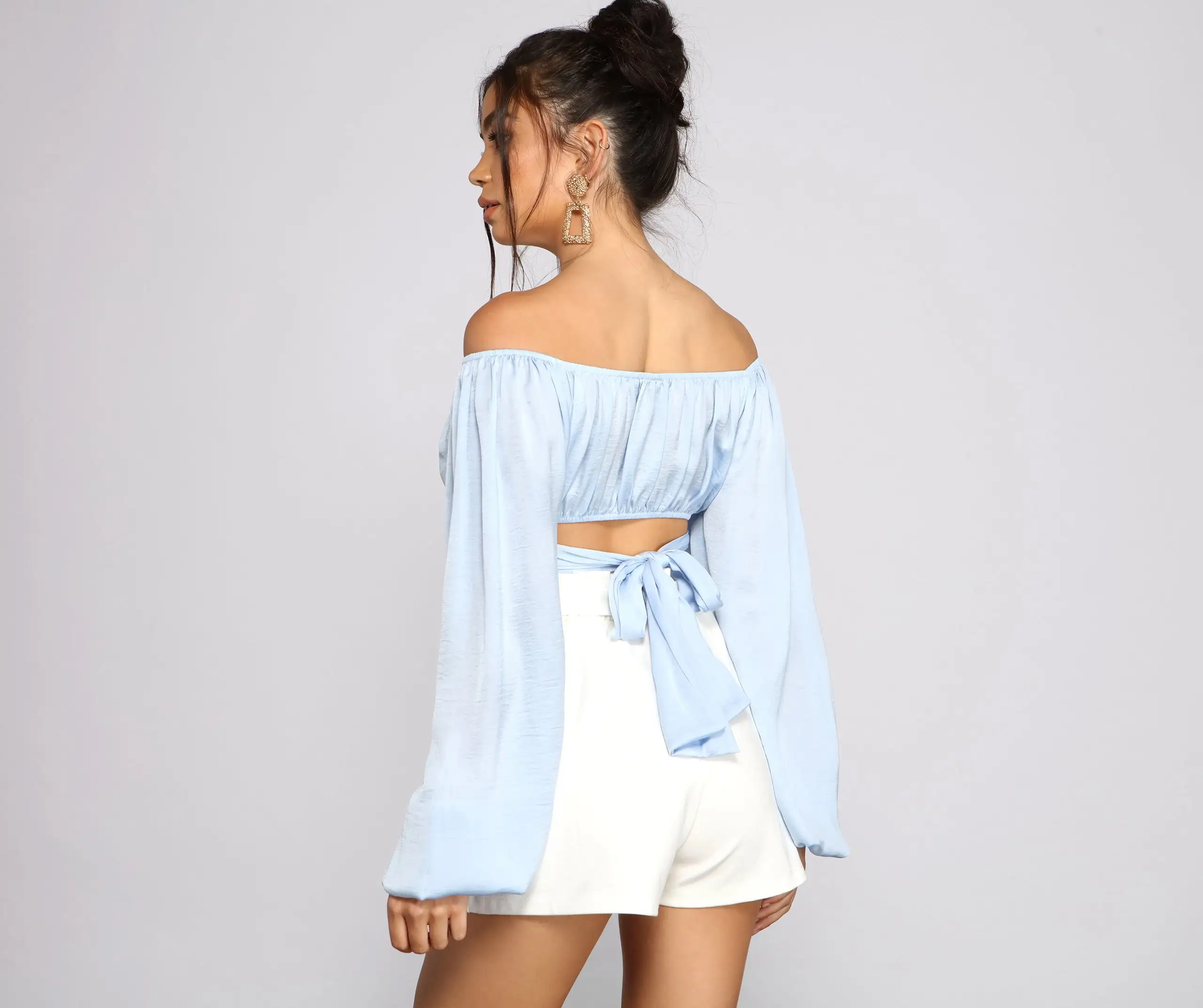 Windsor. Sweet And Flirty Satin Crop Top 13 Windsor. Sweet And Flirty Satin Crop Top - Image 11