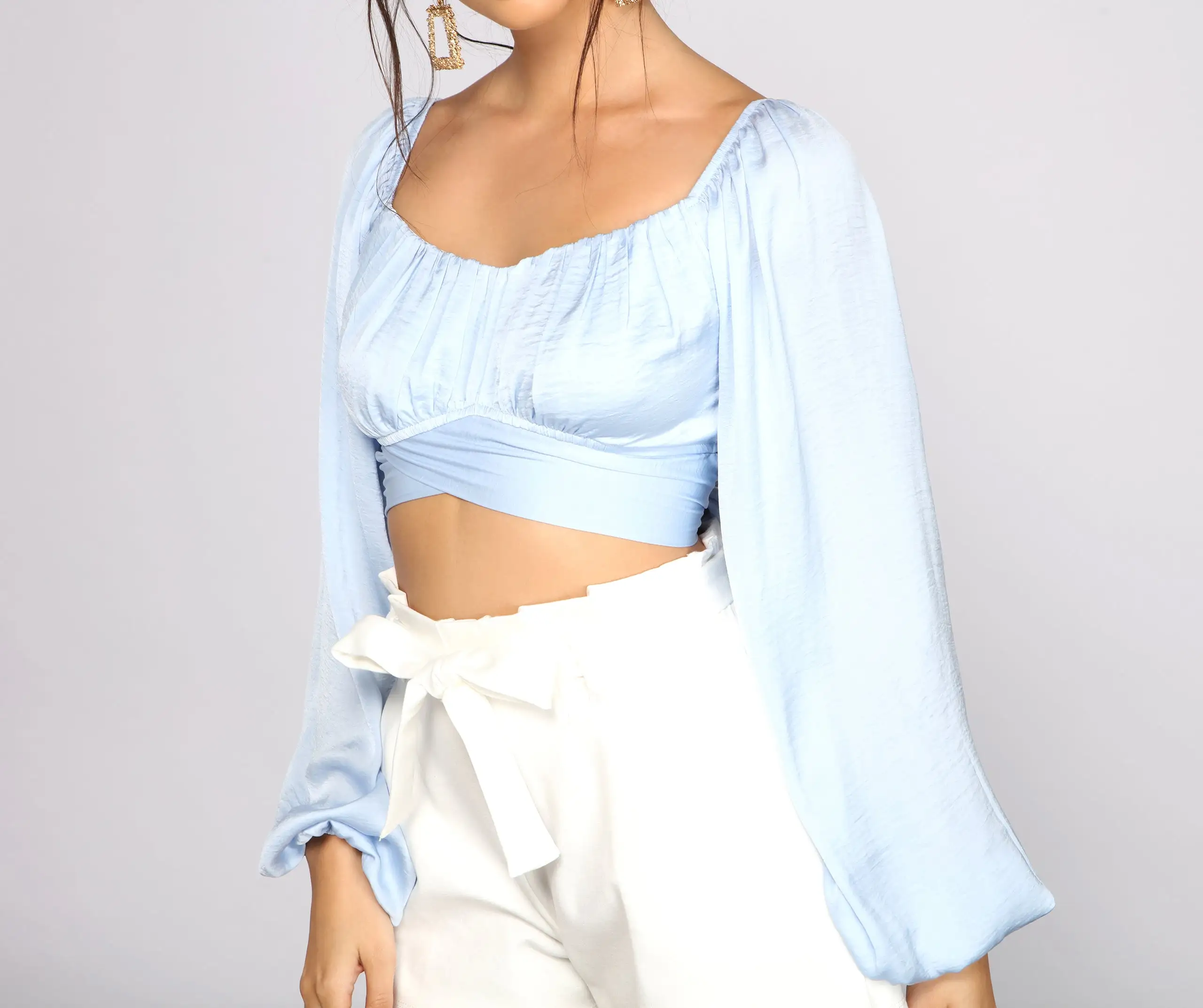 Windsor. Sweet And Flirty Satin Crop Top 14 Windsor. Sweet And Flirty Satin Crop Top - Image 12