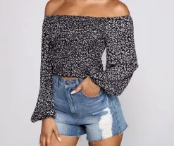 Windsor. Feelin' Flirty Ditsy Floral Crop Top -Formal Dresses Online Shop 06003 1209 4