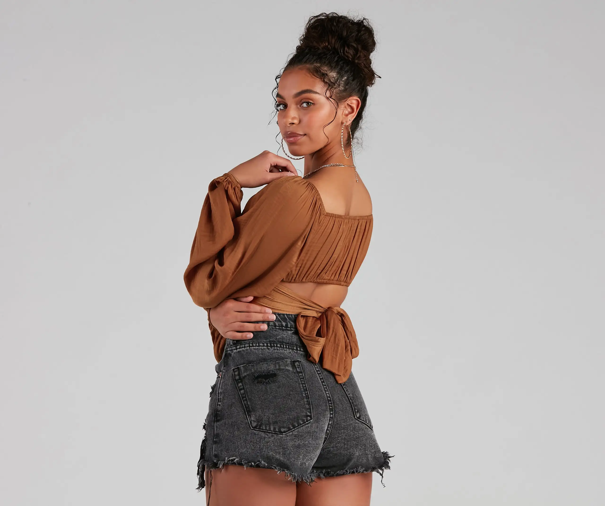 Windsor. Sweet And Flirty Satin Crop Top 9 Windsor. Sweet And Flirty Satin Crop Top - Image 7