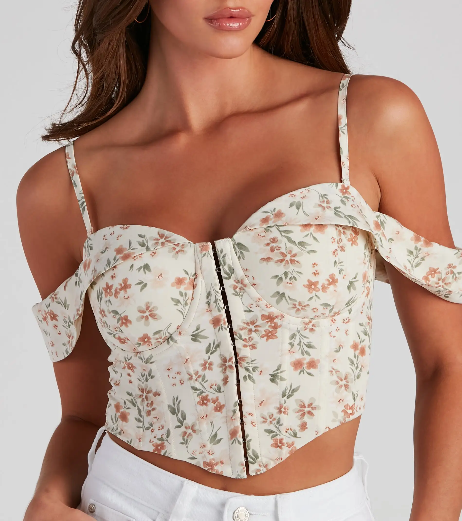 Windsor. In Season Floral Off-The-Shoulder Bustier 6 Windsor. In Season Floral Off-The-Shoulder Bustier - Image 4