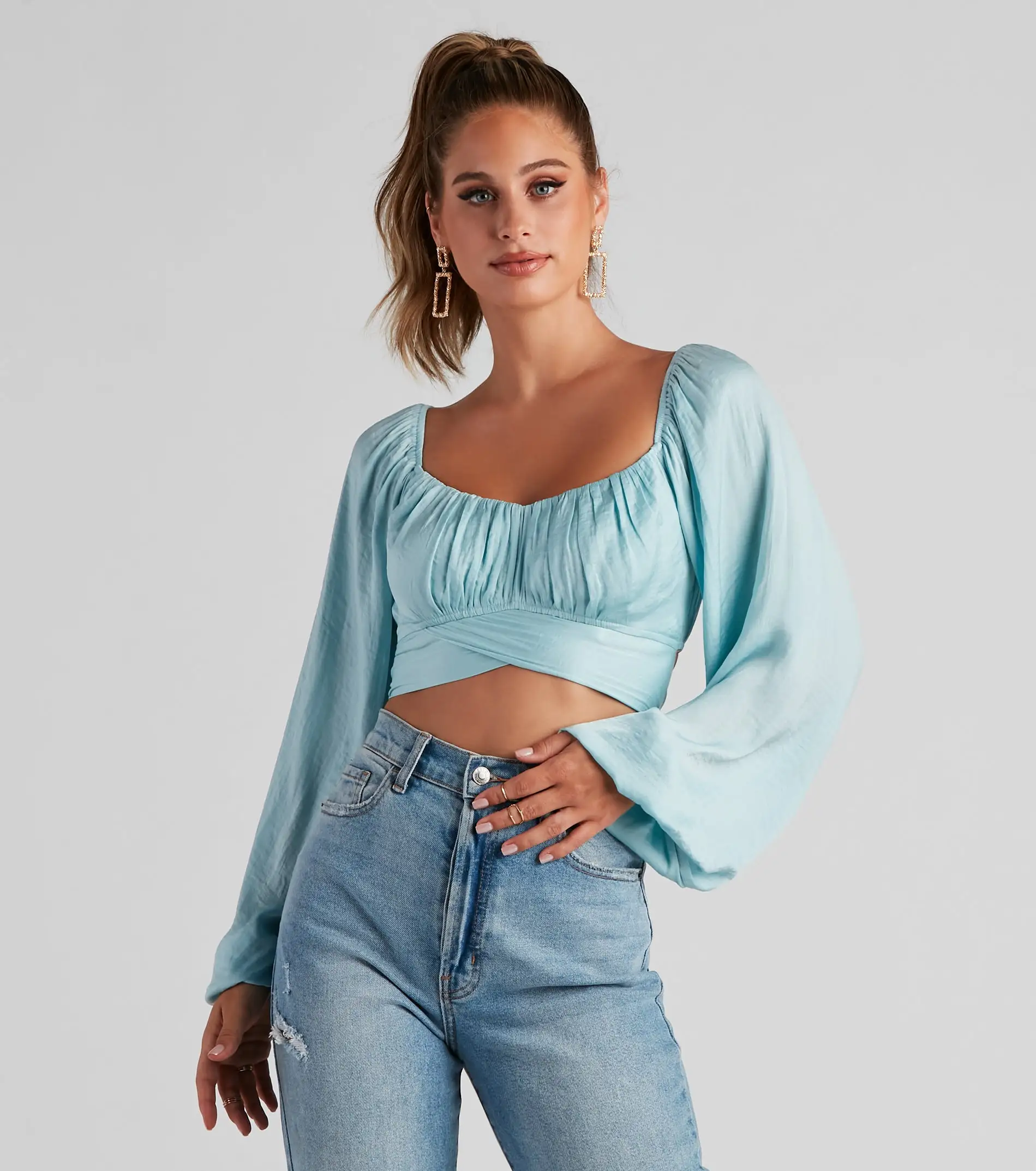 Windsor. Sweet And Flirty Satin Crop Top 17 Windsor. Sweet And Flirty Satin Crop Top - Image 15