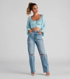 Windsor. Sweet And Flirty Satin Crop Top 52 Windsor. Sweet And Flirty Satin Crop Top -Formal Dresses Online Shop 06003 1942 3