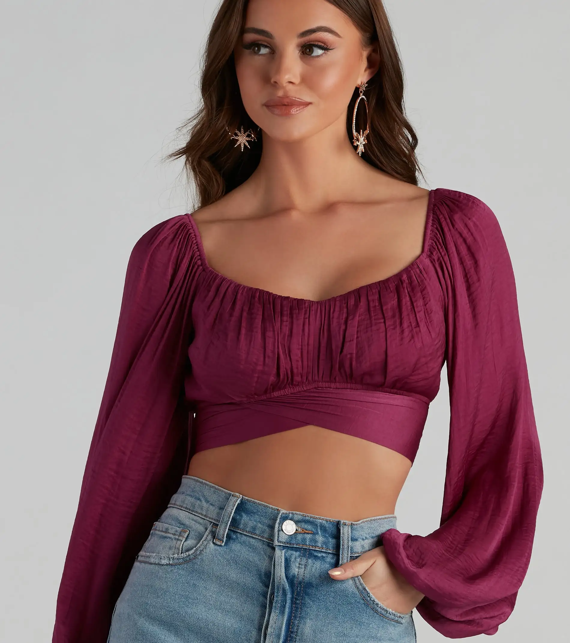 Windsor. Sweet And Flirty Satin Crop Top 23 Windsor. Sweet And Flirty Satin Crop Top - Image 21