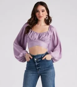 Windsor. Sweet And Flirty Satin Crop Top 66 Windsor. Sweet And Flirty Satin Crop Top -Formal Dresses Online Shop 06003 2102 1