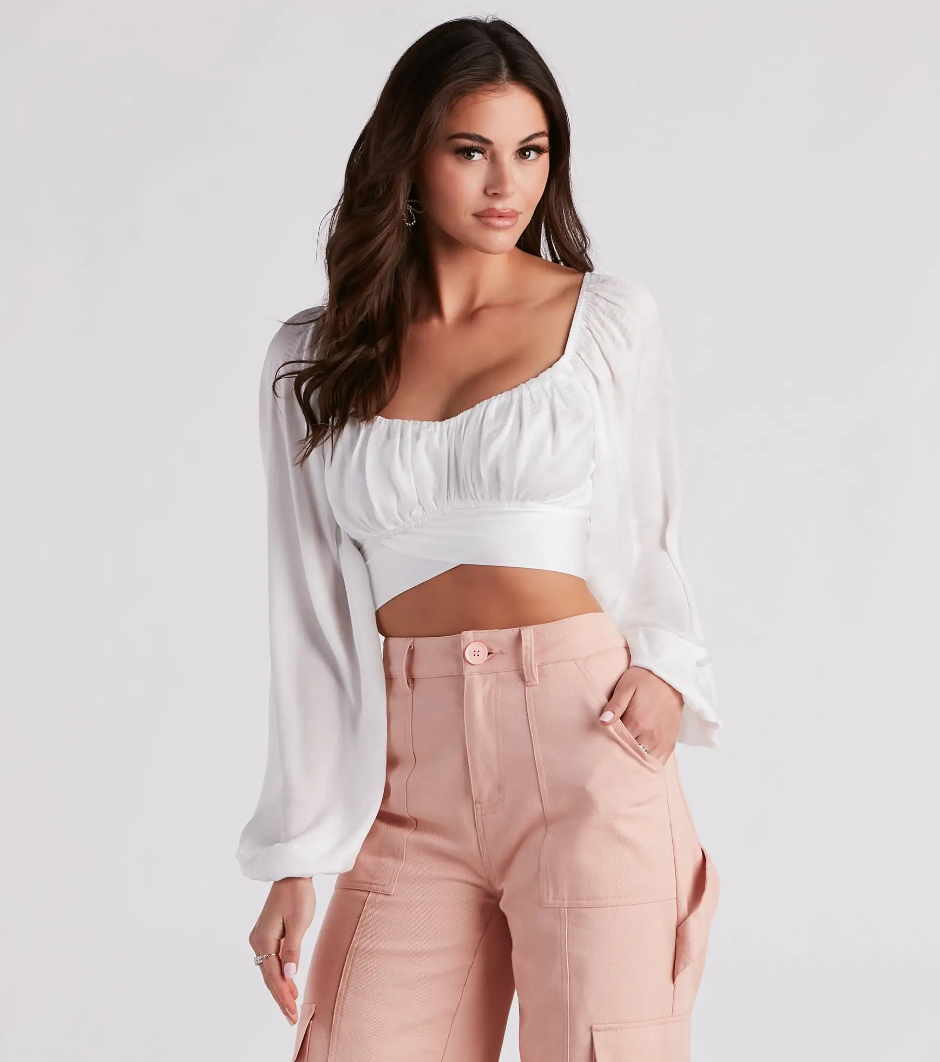 Windsor. Sweet And Flirty Satin Crop Top 29 Windsor. Sweet And Flirty Satin Crop Top - Image 27