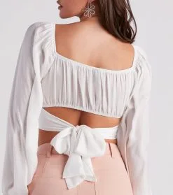 Windsor. Sweet And Flirty Satin Crop Top 65 Windsor. Sweet And Flirty Satin Crop Top -Formal Dresses Online Shop 06003 2103 4