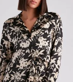 Windsor. Major Muse Floral Satin Button-Down Top -Formal Dresses Online Shop 06003 2161 4