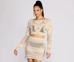 Windsor. Crochet Chic Crop Top -Formal Dresses Online Shop 06005 0360 1 20 1