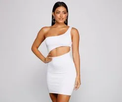 Windsor. PLACEHOLDER - Cut Above The Rest Ribbed Knit Mini Dress