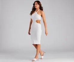 Windsor. Island Tide Halter Cutout Midi Dress -Formal Dresses Online Shop 06005 1313 3