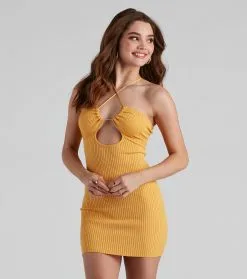 Windsor. Summer Babe Halter Sweater Dress
