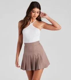 Windsor. Basic Perfection Knit Halter Crop Top