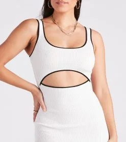 Windsor. Casual Chic Cutout Midi Sweater Dress -Formal Dresses Online Shop 06005 1719 4