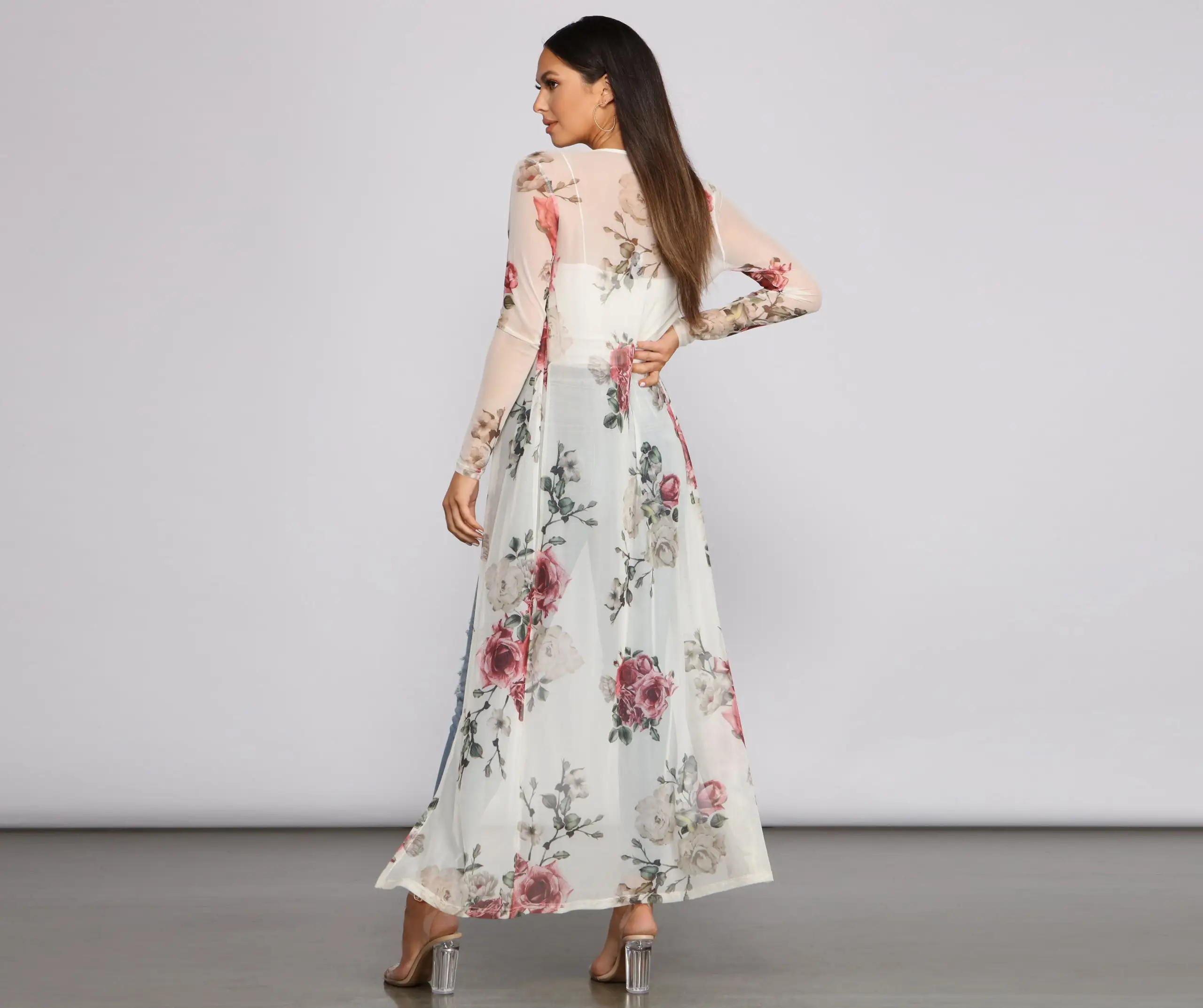 Windsor. Flowy In Floral Mesh Duster 4 Windsor. Flowy In Floral Mesh Duster - Image 2