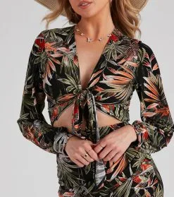 Windsor. Island Tides Tropical Tie-Front Top 9 Windsor. Island Tides Tropical Tie-Front Top -Formal Dresses Online Shop 06202 0308 4