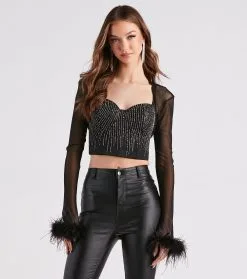 Windsor. Diva Darling Mesh Marabou Bolero