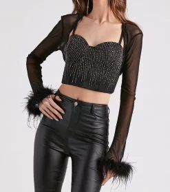 Windsor. Diva Darling Mesh Marabou Bolero -Formal Dresses Online Shop 06202 0391 4