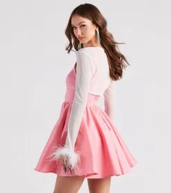 Windsor. Diva Darling Mesh Marabou Bolero -Formal Dresses Online Shop 06202 0392 2