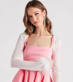 Windsor. Diva Darling Mesh Marabou Bolero -Formal Dresses Online Shop 06202 0392 4