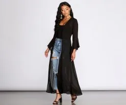 Windsor. Gypsy Queen Chiffon Bell Sleeve Duster -Formal Dresses Online Shop 06204 0477 1