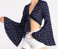 Windsor. Sweet Floral Bell Sleeve Top -Formal Dresses Online Shop 06204 0561 3 7a528e35 9404 4f43 abf1 57b15355c973