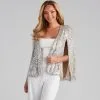 Windsor. Curtain Call Sequin Knit Cape