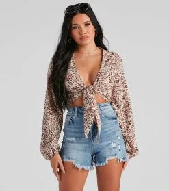 Windsor. Bohemian Chic Paisley Tie Front Top