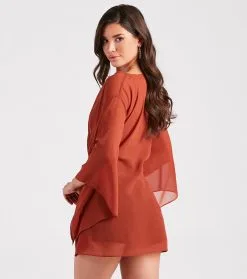 Windsor. Beach Mode Chiffon Belted Kimono 23 Windsor. Beach Mode Chiffon Belted Kimono -Formal Dresses Online Shop 06204 1577 2