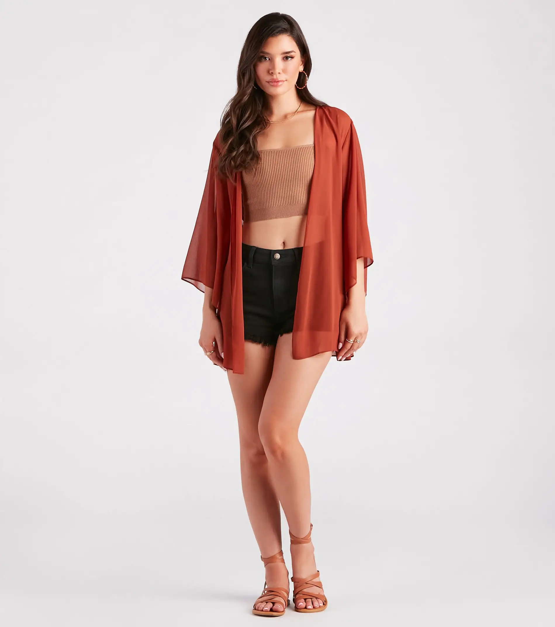 Windsor. Beach Mode Chiffon Belted Kimono 13 Windsor. Beach Mode Chiffon Belted Kimono - Image 11