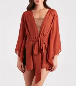 Windsor. Beach Mode Chiffon Belted Kimono 25 Windsor. Beach Mode Chiffon Belted Kimono -Formal Dresses Online Shop 06204 1577 4