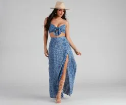 Windsor. Girl's Trip Boho Slit Maxi Skirt