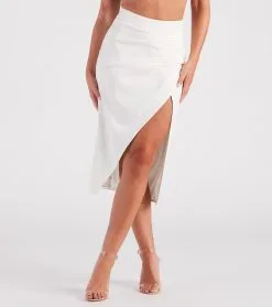 Windsor. Many Admirers Linen Wrap Midi Skirt -Formal Dresses Online Shop 06301 0156 1