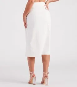 Windsor. Many Admirers Linen Wrap Midi Skirt -Formal Dresses Online Shop 06301 0156 3