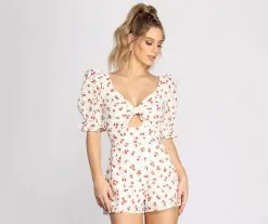 Windsor. Eyelet Detail Floral Romper