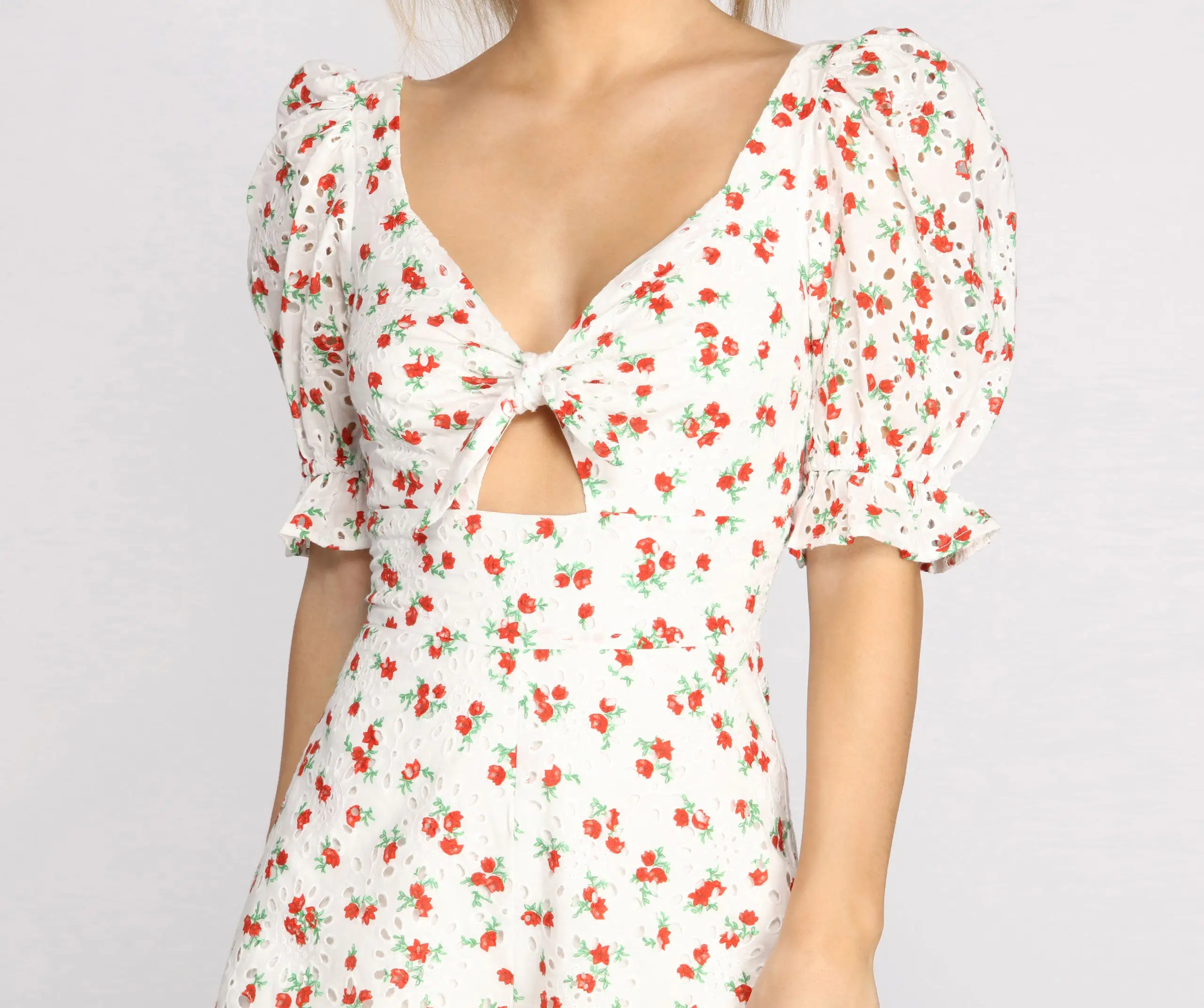 Windsor. Eyelet Detail Floral Romper 5 Windsor. Eyelet Detail Floral Romper - Image 3