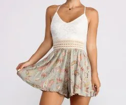 Windsor. Floral Gaze Sleeveless Romper