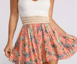 Windsor. Floral Gaze Sleeveless Romper -Formal Dresses Online Shop 06303 0090 3