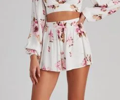 Windsor. Too Sweet High Waist Floral Shorts