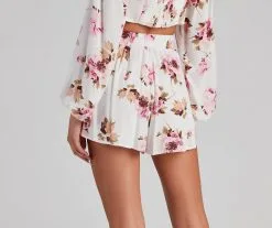 Windsor. Too Sweet High Waist Floral Shorts -Formal Dresses Online Shop 06303 0162 3