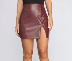 Windsor. Slay It With Style Faux Leather Mini Skirt