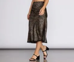 Windsor. Heavy On The Leopard Midi Skirt -Formal Dresses Online Shop 06401 0092 2