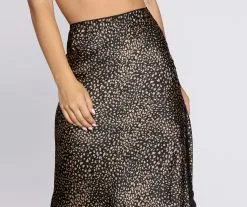 Windsor. Heavy On The Leopard Midi Skirt -Formal Dresses Online Shop 06401 0092 3